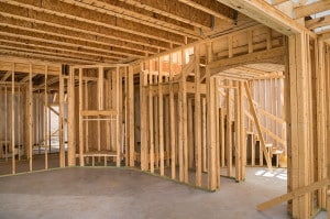 New residential construction home framing