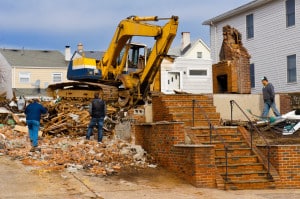 demolishes an old building